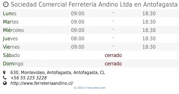 sociedad comercial ferreteria andino ltda antofagasta